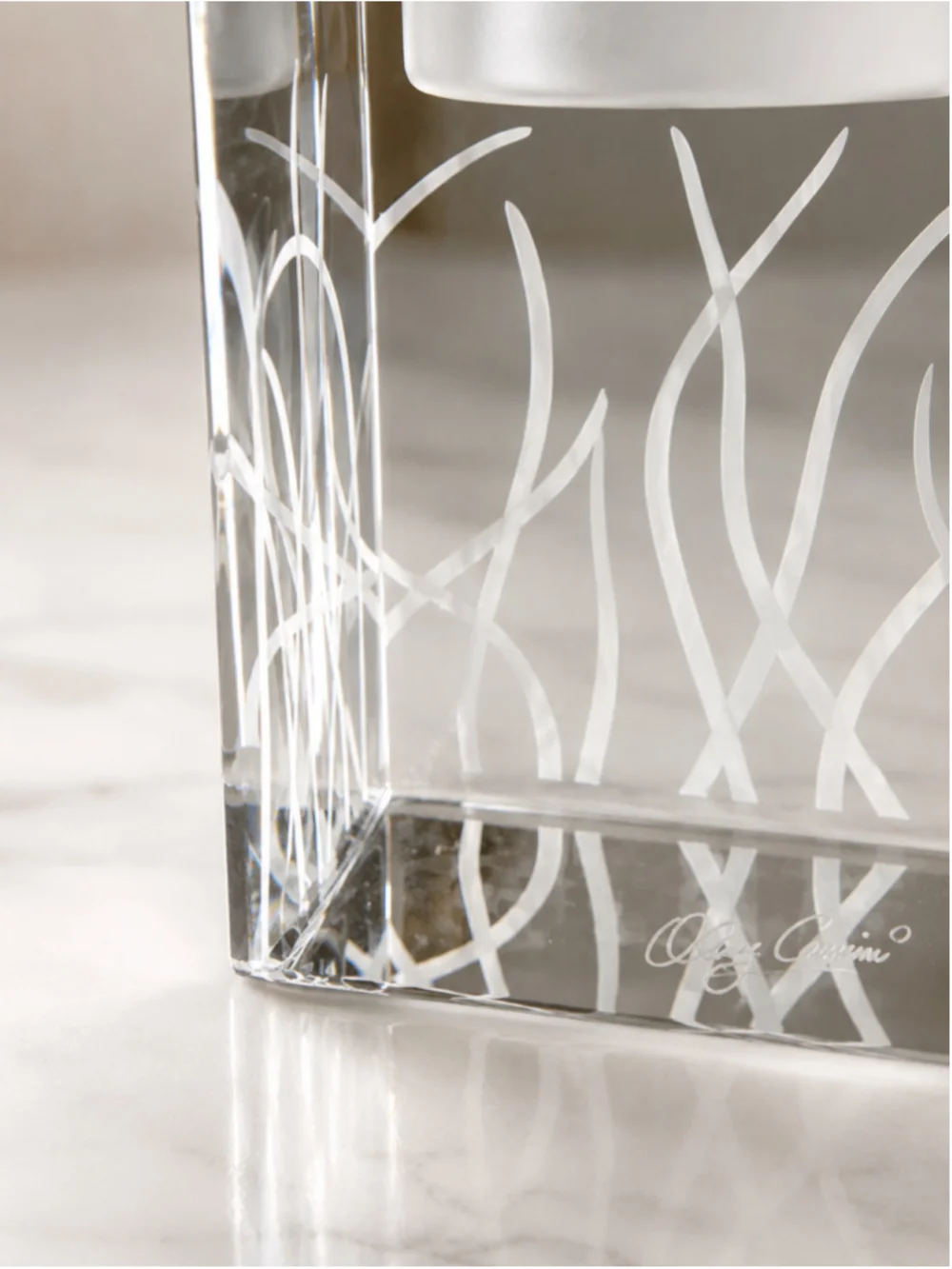 Oleg Cassini Hampton Etched Crystal Votive Candle Holders – Set of 2